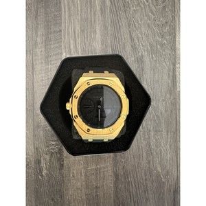 New Casio OAK G-Shock GA2100-1A1 A/D AP Royal Oak Gold Case Black Rubber